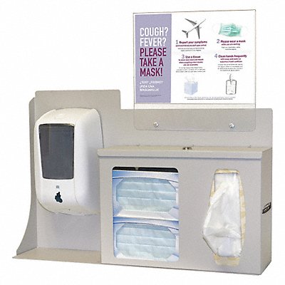 BOWMAN DISPENSERS BD2060012 Respiratory Hygiene Station 21-59/64in.H