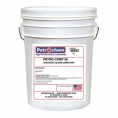 PETROCHEM PETROCOMP68005 Compressor Oil 5 gal Pail 20 SAE Grade