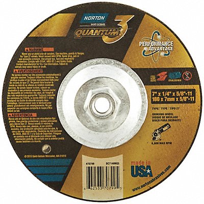 NORTON 66253370799 Depressed Grinding Wheel 5/8 -11CN ThreadHle