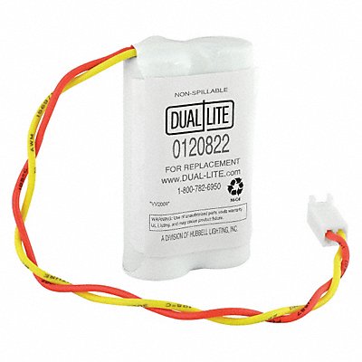 DUAL-LITE BATTPACK2CELLAA600MA Battery 2.4V 168hr 1 5/8in Plug