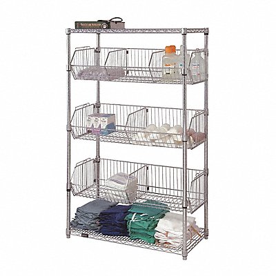 GRAINGER 45VX60 Wire Shelving Unit Cap 600 lb 18inx63inx36in