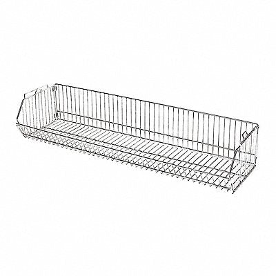 GRAINGER 45VY17 Stacking Basket 20inx9inX48in Silver