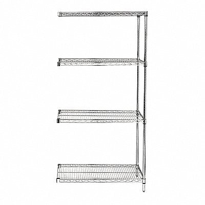 GRAINGER 45VY35 Wire Shlv Unit Cap 800 lb 24inx54inx36in