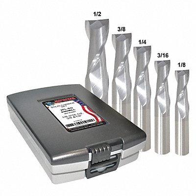 GRAINGER 204888882 End Mill Set 5 pc Square Carbide