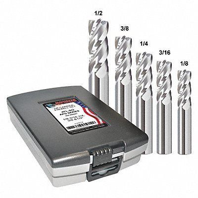 GRAINGER 284888881 End Mill Set 5 pc Square Carbide