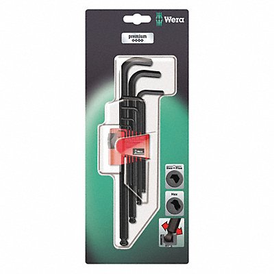 WERA 5073596001 Hex Key Set L 3 1/2 in to 8 23/32 in