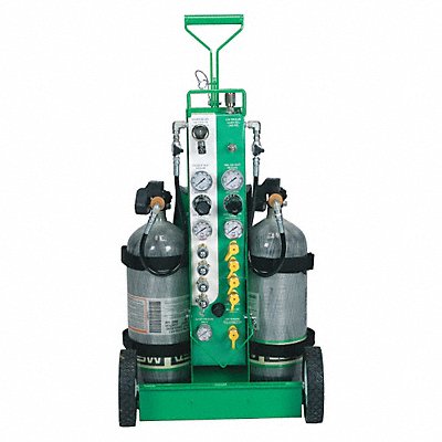 MSA 10107535 Air Cylinder Cart Green D-Grip Handle