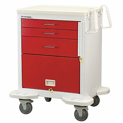 LAKESIDE C324P2B2R Medical Cart Grey Cabinet