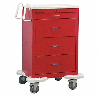 LAKESIDE C430K1R Medical Cart Red Cabinet