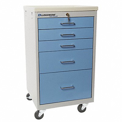 LAKESIDE SM524K2SB Medical Cart Grey Cabinet