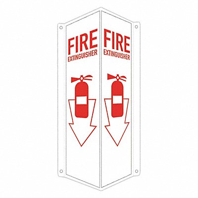 LYLE LCVB0043NA4x18 Fire Extinguisher Sign 18x8x3in Aluminum