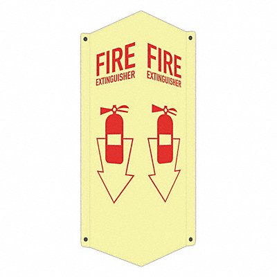 LYLE LCVB0043GA4x18 Fire Extinguisher Sign 18x8x3in Aluminum