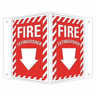 LYLE LCVB0007NA4x6 Fire Extinguisher Sign 6x7 1/2in Alumin