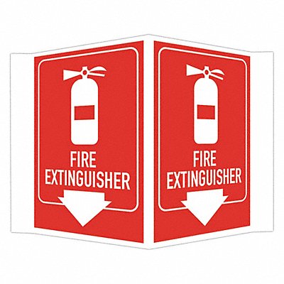 LYLE LCVB0008RA4x6 Fire Extinguisher Sign 6x7 1/2in Alumin