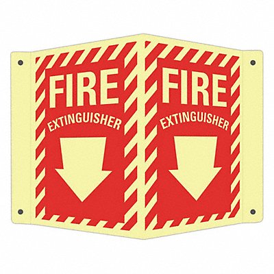 LYLE LCVB0007GA4x6 Fire Extinguisher Sign 6x7 1/2in Alumin