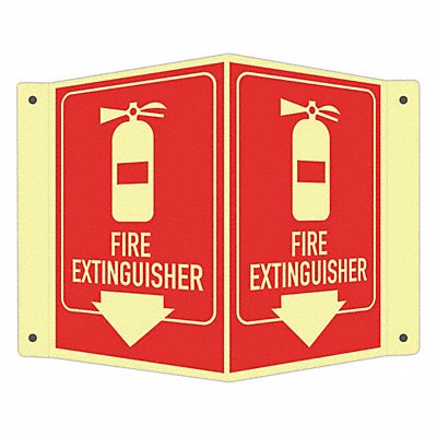LYLE LCVB0008GA4x6 Fire Extinguisher Sign 6x7 1/2in Alumin