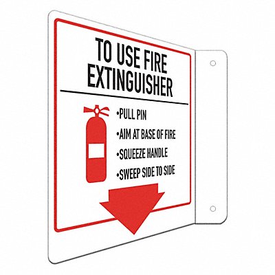 LYLE LCFL0022NA8x8 Fire Extinguisher Sign 8inx8in Aluminum