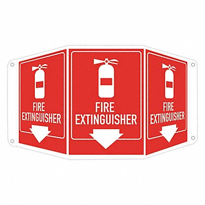 LYLE LCTB0002RA7x10 Fire Extinguisher Sign 10x17 1/2in Alum