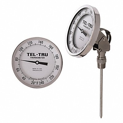 TEL-TRU AA575R2414 Analog Dial Thermometer Stem 24 L