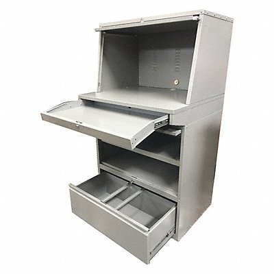 GRAINGER 462D19 CompEnc 2Shlv LtGry 62 x35 x24 1/8