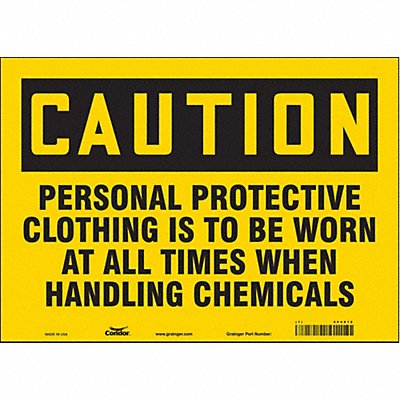 CONDOR 464X12 Safety Sign 10 in x 14 in Vinyl