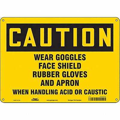 CONDOR 464X30 Safety Sign 10 inx14 in Polyethylene