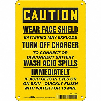 CONDOR 464X33 Safety Sign 10 inx7 in Aluminum