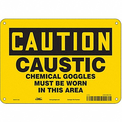 CONDOR 464X39 Safety Sign 7 in x 10 in Aluminum