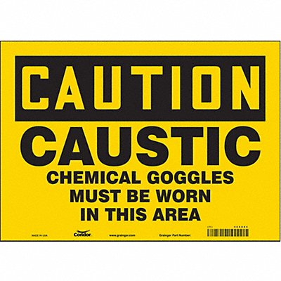 CONDOR 464X44 Safety Sign 10 in x 14 in Vinyl