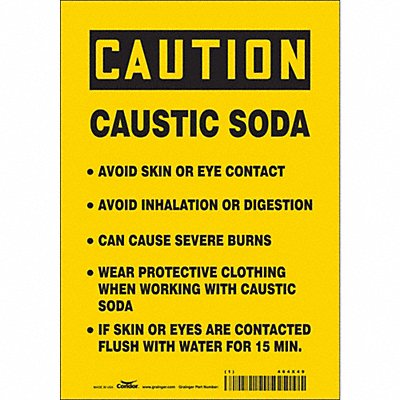 CONDOR 464X49 Safety Sign 10 in x 7 in Vinyl