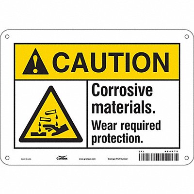 CONDOR 464X75 Safety Sign 7 in x 10 in Aluminum