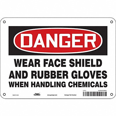 CONDOR 464X88 Safety Sign 7 in x 10 in Aluminum