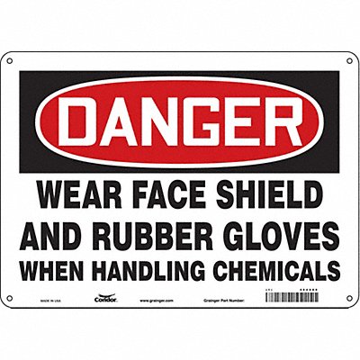 CONDOR 464X89 Safety Sign 10 in x 14 in Aluminum