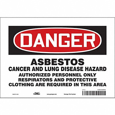 CONDOR 464X99 Safety Sign 7 in x 10 in Vinyl