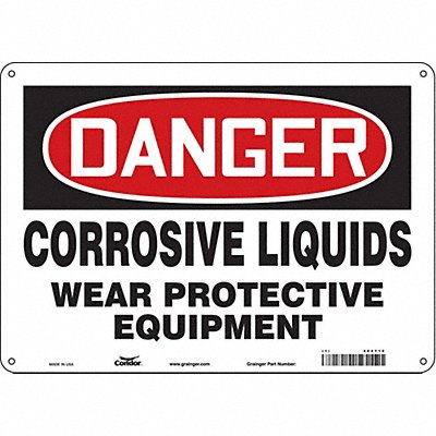 CONDOR 464Y10 Safety Sign 10 in x 14 in Aluminum
