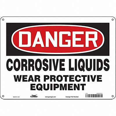 CONDOR 464Y13 Safety Sign 10 in x 14 in Polyethylene