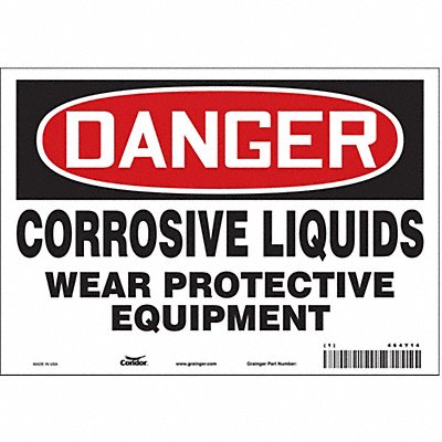 CONDOR 464Y14 Safety Sign 7 inx10 in Vinyl