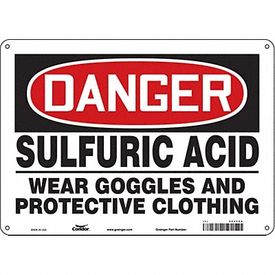 CONDOR 464Y24 Safety Sign 10 inx14 in Aluminum