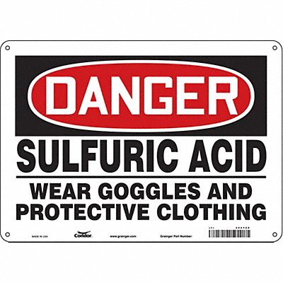 CONDOR 464Y28 Safety Sign 10 in x 14 in Polyethylene