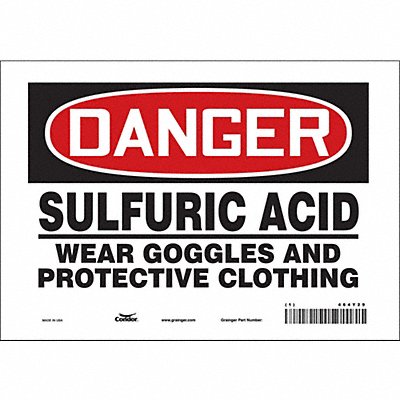 CONDOR 464Y29 Safety Sign 7 inx10 in Vinyl
