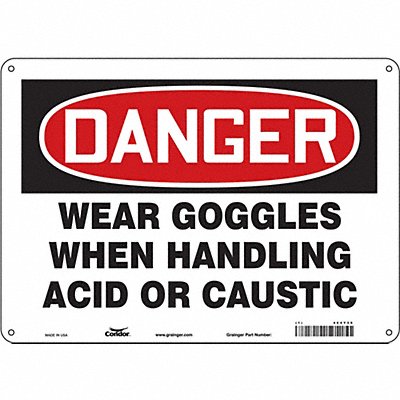 CONDOR 464Y39 Safety Sign 10 in x 14 in Aluminum