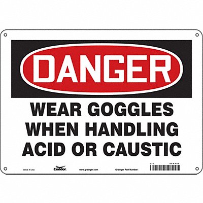 CONDOR 464Y42 Safety Sign 10 in x 14 in Polyethylene