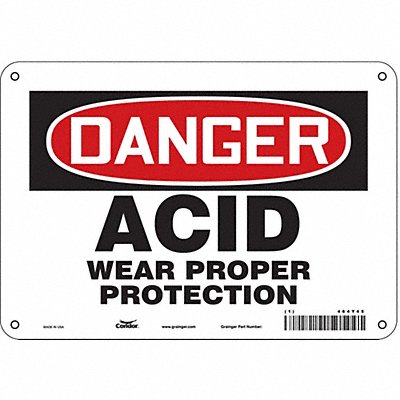 CONDOR 464Y45 Safety Sign 7 in x 10 in Aluminum