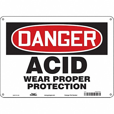 CONDOR 464Y46 Safety Sign 10 inx14 in Aluminum