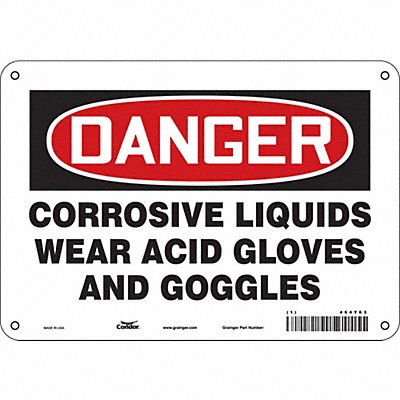CONDOR 464Y63 Safety Sign 7 in x 10 in Aluminum
