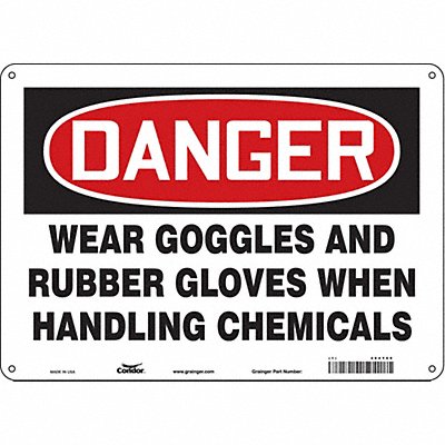 CONDOR 464Y69 Safety Sign 10 in x 14 in Aluminum