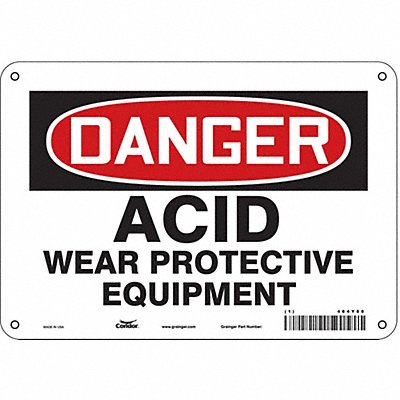 CONDOR 464Y80 Safety Sign 7 in x 10 in Aluminum