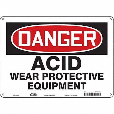 CONDOR 464Y81 Safety Sign 10 in x 14 in Aluminum