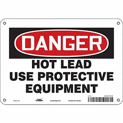 CONDOR 464Y92 Safety Sign 7 in x 10 in Aluminum