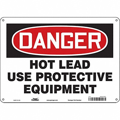 CONDOR 464Y93 Safety Sign 10 inx14 in Aluminum